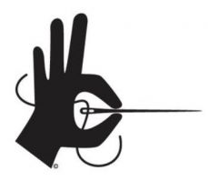 Fiber Flies Vinyl Window Sticker - Hand Sewing Decal